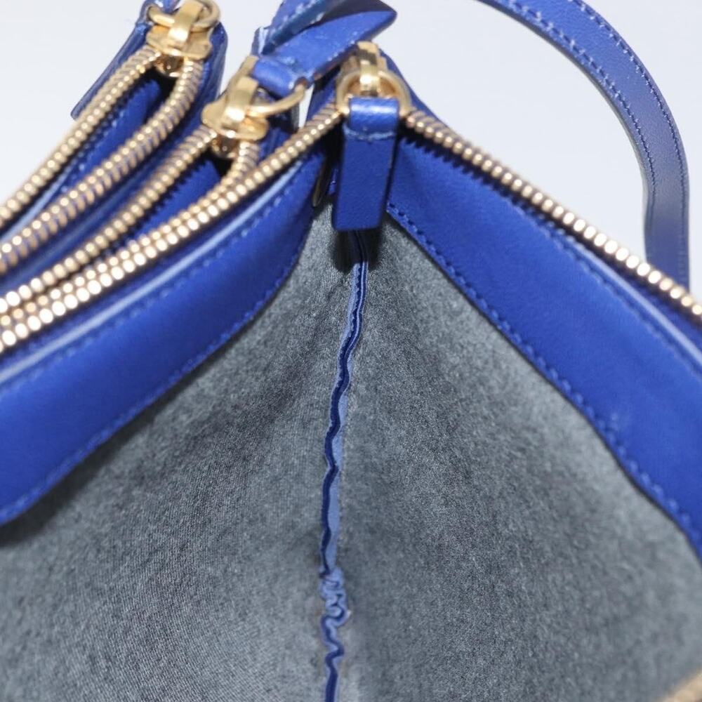 Celine Leather Trio Large Shoulder Bag Blue - Picture 4 of 13